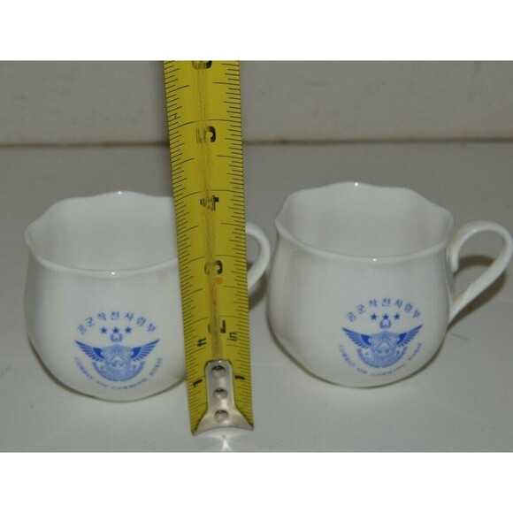 Vintage Combat Air Command ROKAF Bone China KOREA Coffee Mug Set Air Force - Picture 7 of 8